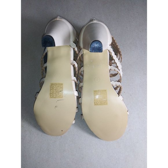 NY VIP Tan Nude Strap Heels Size 7 - Picture 5 of 5